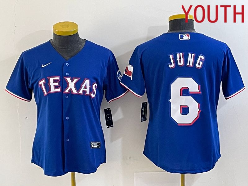 Youth Texas Rangers #6 Jung Blue Nike Game 2024 MLB Jersey style 1->tampa bay buccaneers->NFL Jersey
